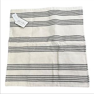 Decor Steals Black Cream White Pillow Cover 18 inch Textured